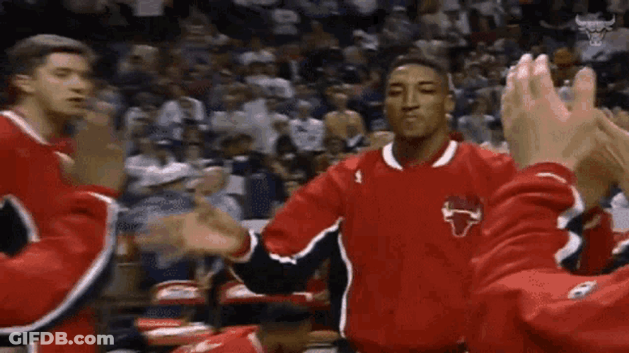 Flying Kiss Scottie Pippen GIF