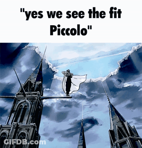 Flying Man With Yes We See The Fit Piccolo GIF