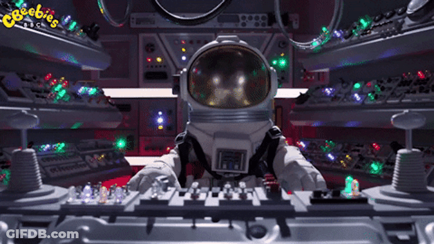 Flying Outer Space Flashing Lights GIF