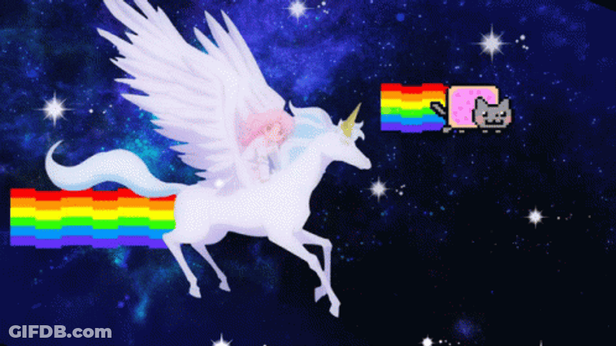Flying Pegasus Rainbow Star GIF