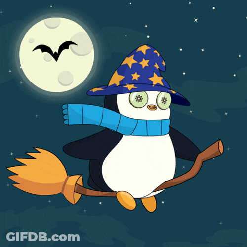 Flying Penguin Wizard GIF