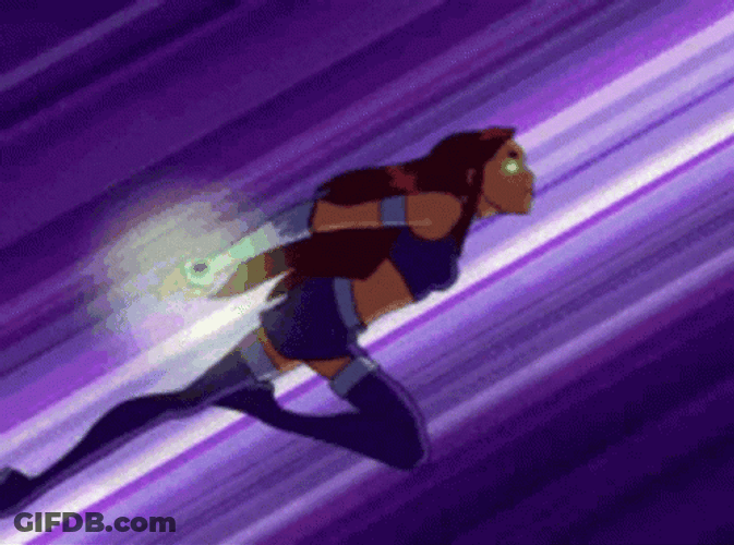 Flying Pissed Starfire GIF