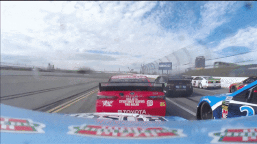 Flying Sports Car Nascar Crash GIF