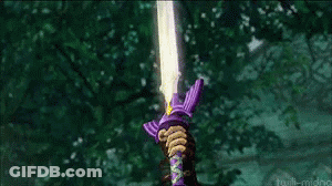 Flying Sword In Front Of Forest GIF