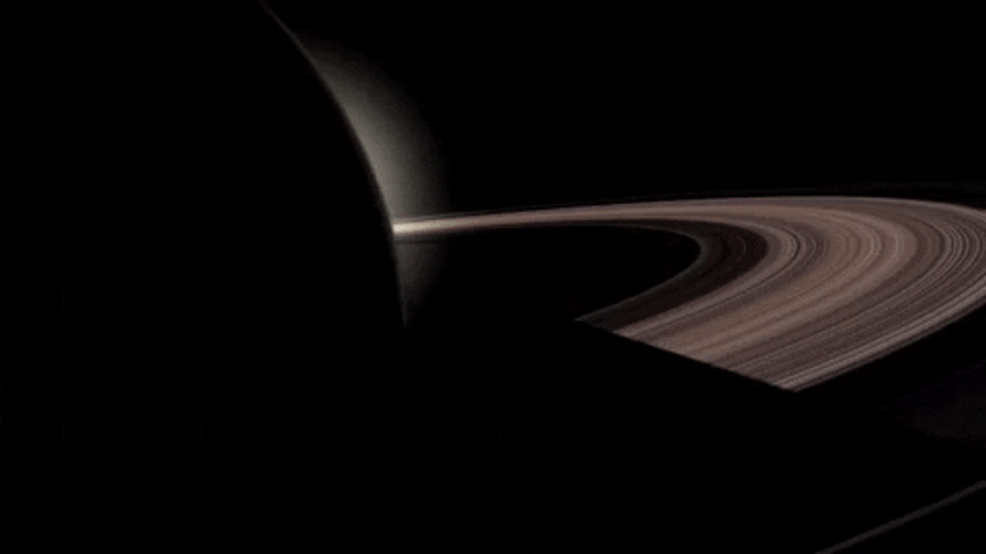 Flying Through The Rings Of Saturn GIF