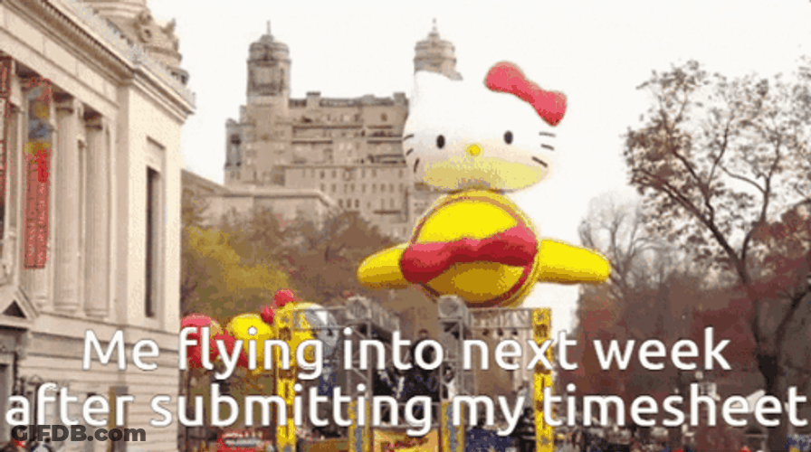 Flying To Next Week After Submitting Timecard GIF
