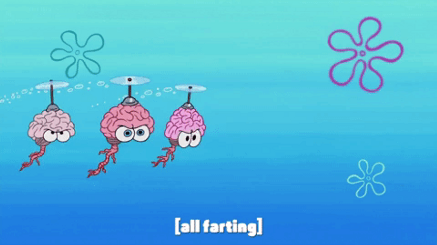 Flying Whirly Galaxy Brains SpongeBob GIF