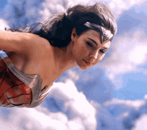 Flying Wonder Woman GIF