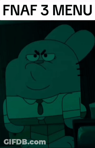 FNAF 3 Menu Poster Cartoon Character Mouth Open GIF