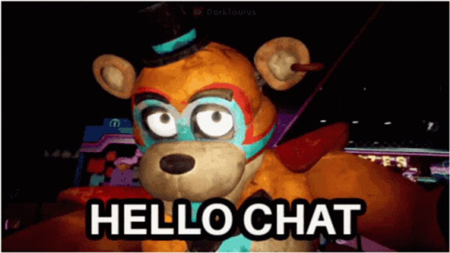Fnaf Jumpscare Glamrock Freddy Hello Chat GIF