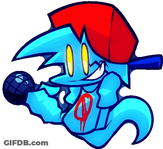 Fnf Boyfriend Blue Ghost With Red Hat GIF