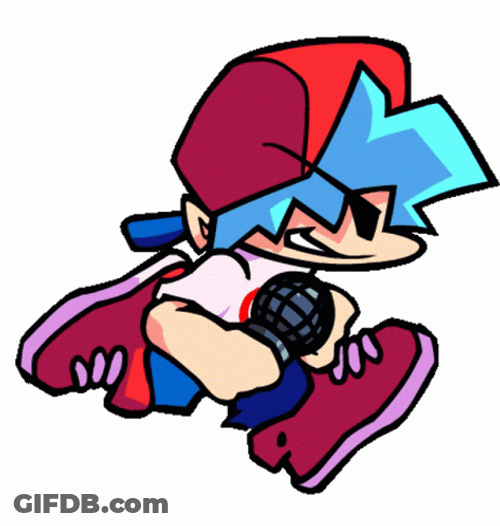 Fnf Boyfriend Grins While Running GIF
