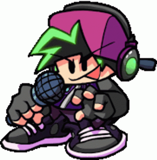 Fnf Boyfriend Pico In Black Outfit While Singing GIF