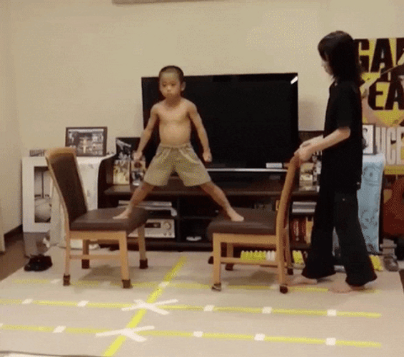 Focus Asian Kid Split GIF
