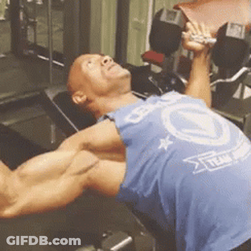 Focus Dwayne Johnson Weights GIF