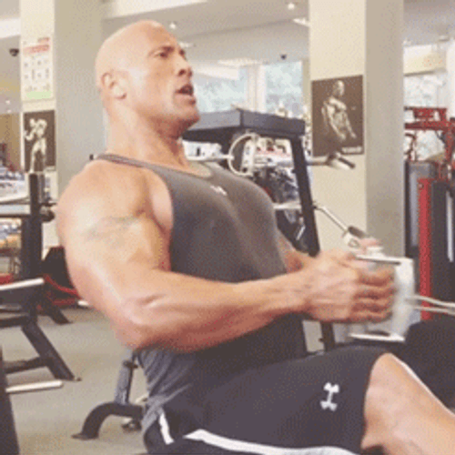 Focus Work Out Dwayne Johnson GIF