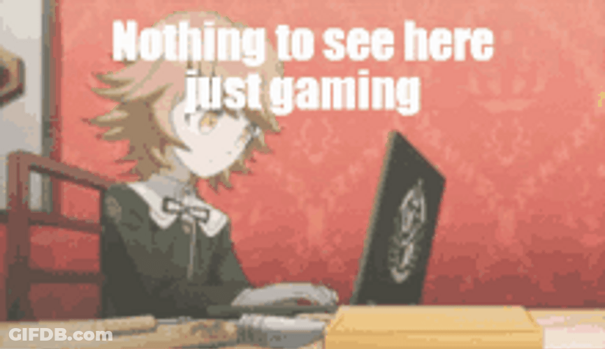 Focused Anime Laptop Typing Nothing To See Here GIF