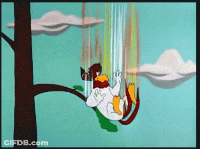 Foghorn Leghorn Colliding On Tree GIF