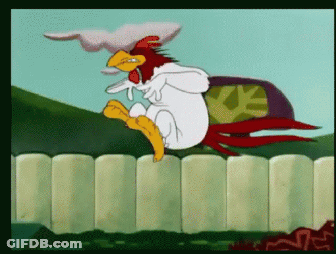 Foghorn Leghorn Riding Pig GIF
