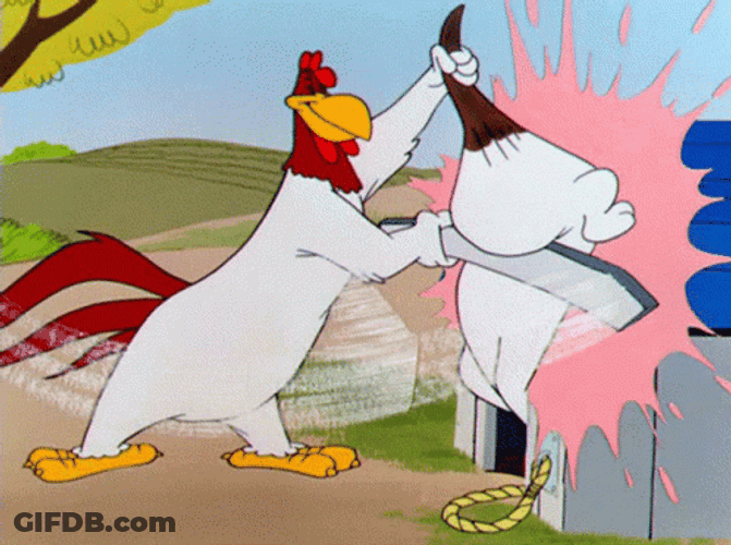 Foghorn Leghorn Slapping Barnyard Dawg GIF