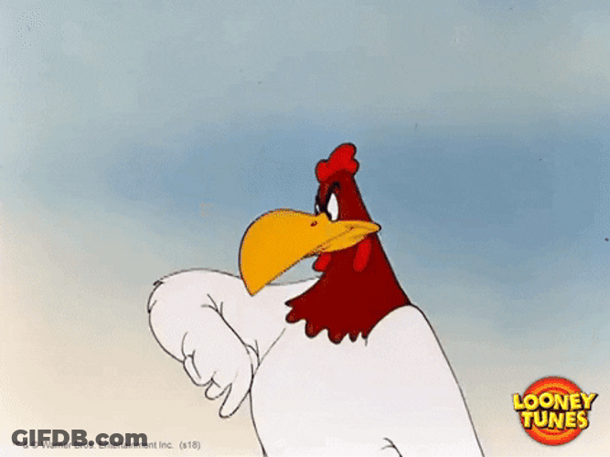 Foghorn Leghorn Speaking During Thunderstorm GIF