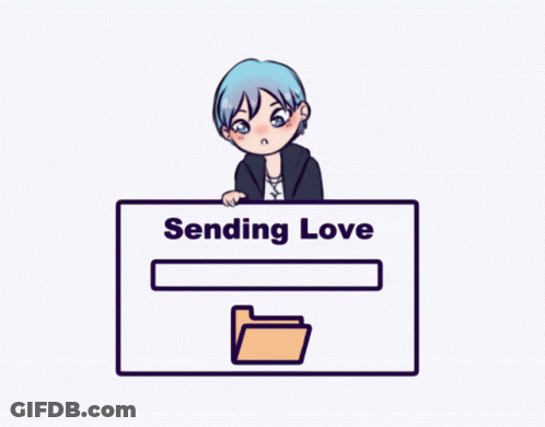 Folder With Blue Heart GIF
