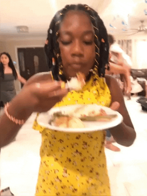 Food And I Oop Woman Reaction GIF