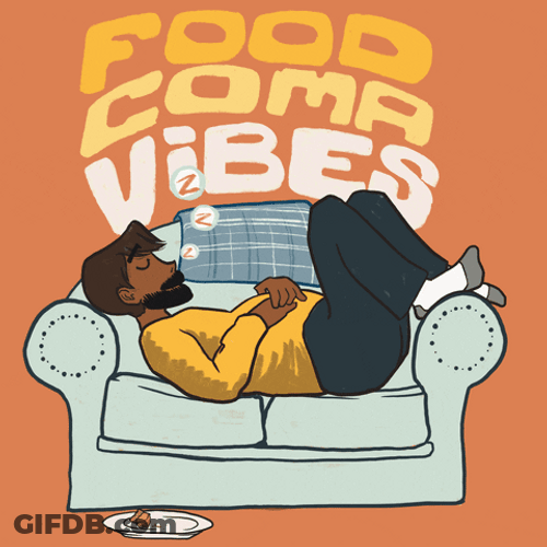 Food Coma Cartoon Man Sleeping On Couch GIF