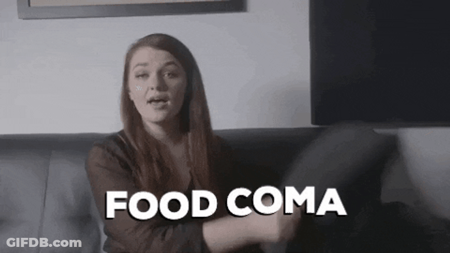 Food Coma Eating Too Much Turkey Dinner GIF