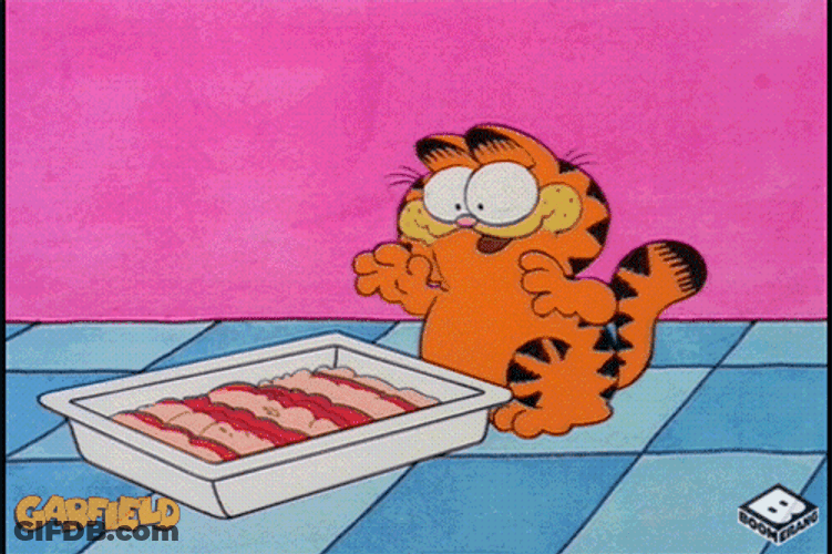 Food Coma Garfield Panic Eating GIF