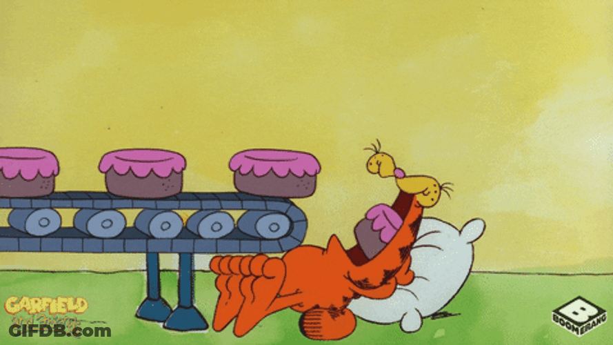Food Coma Garfield Sugar Rush GIF