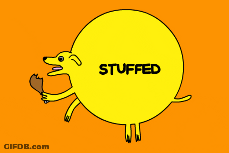 Food Coma Over Eating Puppy Animation GIF