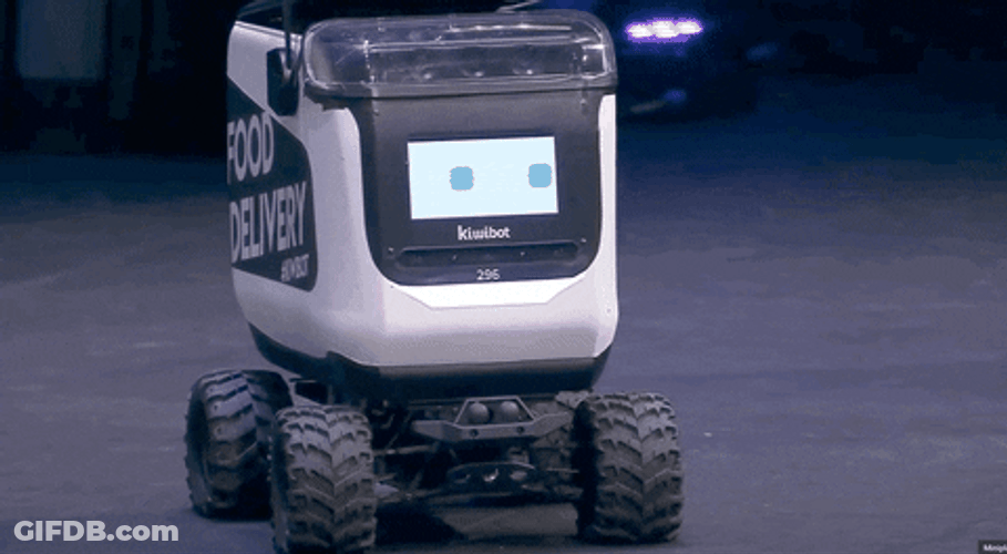 Food Delivery Robot Winky Face GIF