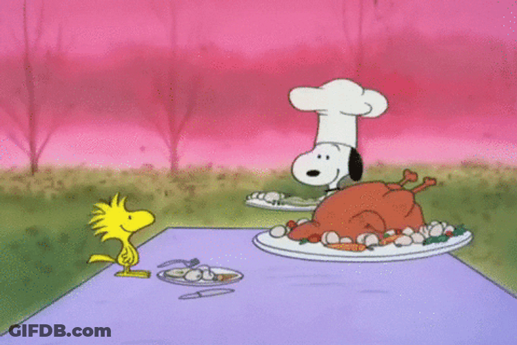 Food Served Peanuts Snoopy Thanksgiving GIF
