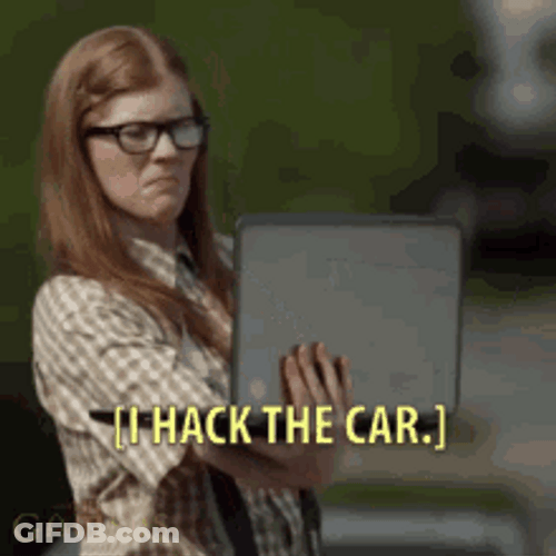 Foolish Woman Try Hacking Car GIF