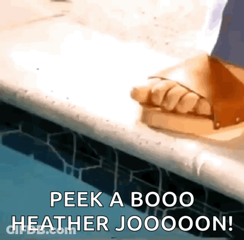 Foot On Swimming Pool Edge Peek A Boo Heather Jooooon GIF