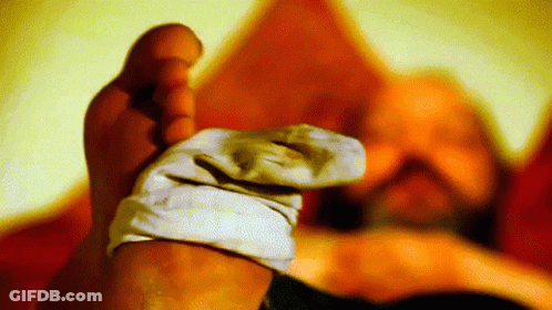 Foot With White Glove GIF