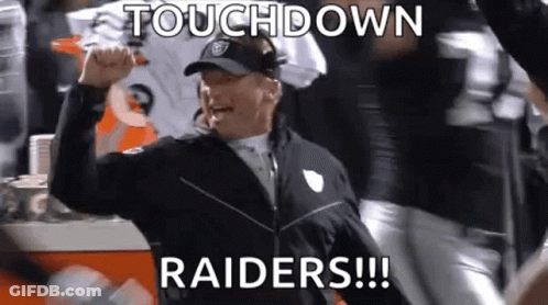 Football Coach Celebrating Raiders Touchdown GIF