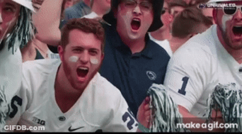 Football Fans Screaming In Stands GIF