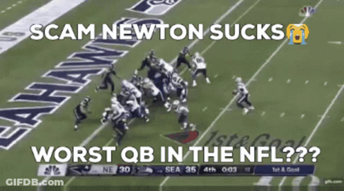 Football Field Scam Newton Sucks Worst QB In The NFL GIF