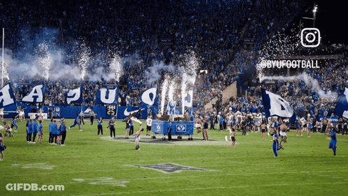 Football Field With BYU Football GIF