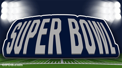 Football Field With Super Bowl Letters GIF