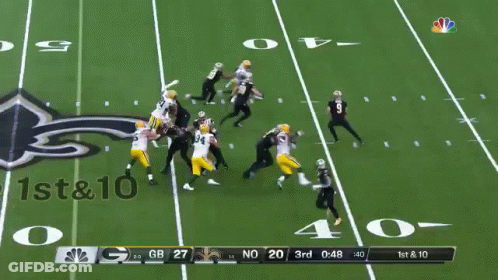 Football Game At 1St And 10 Yard Line GIF