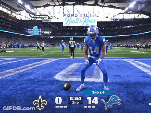 Football Game At Ford Field Score 0 To 14 GIF
