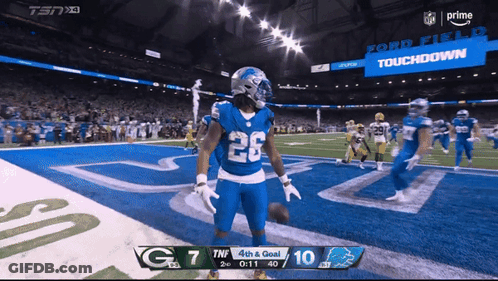Football Game At Ford Field Score 10 To 7 GIF