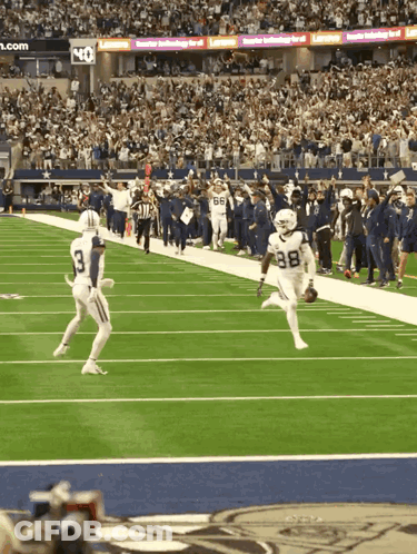 Football Game At Stadium With Samsung And Lenovo Ads GIF