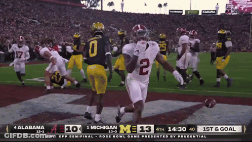 Football Game Between Alabama And Michigan On ESPN GIF