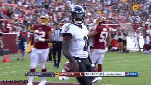 Football Game Between Baltimore And Washington GIF