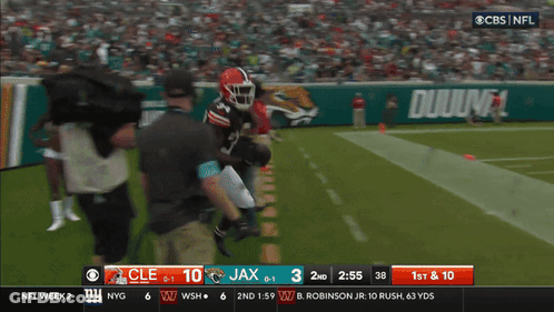 Football Game Between CLE And Jax On CBS GIF