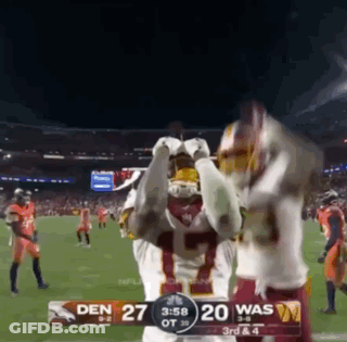 Football Game Between Den And Washington GIF